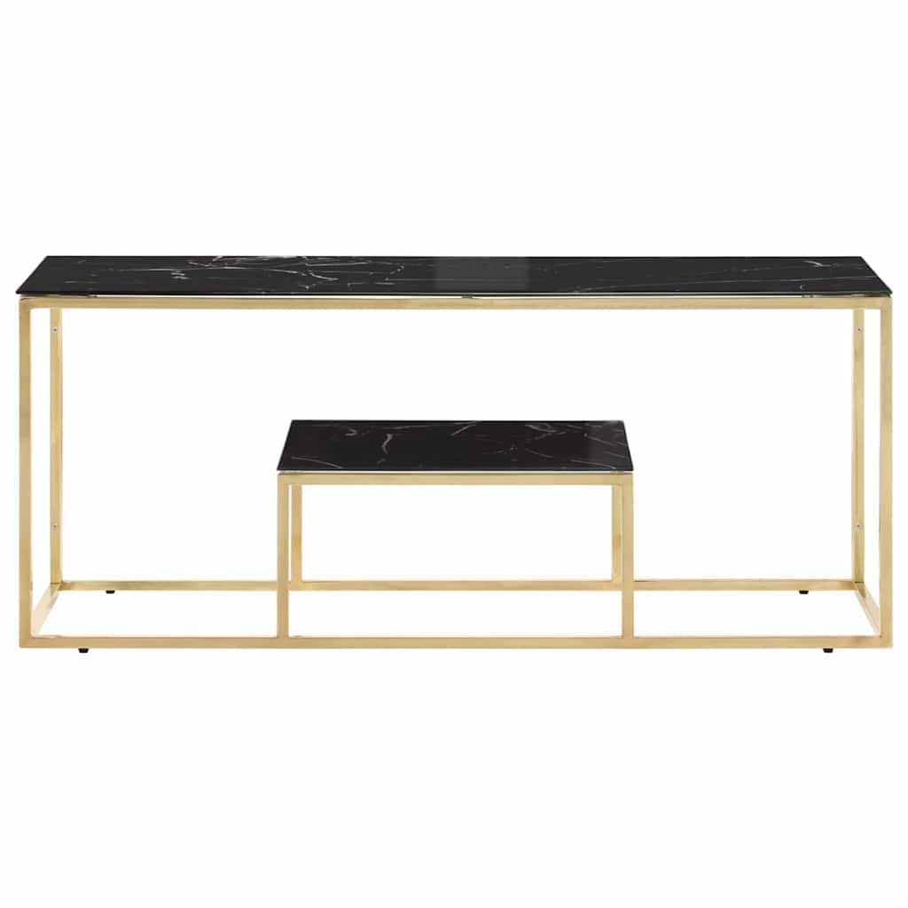 Coffee Table Stainless Steel and Solid Sleeper Gold and black
