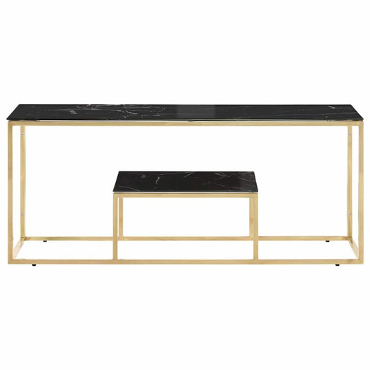 Coffee Table Stainless Steel and Solid Sleeper Gold and black