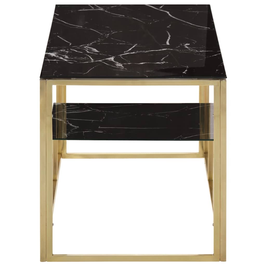 Coffee Table Stainless Steel and Solid Sleeper Gold and black