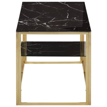 Coffee Table Stainless Steel and Solid Sleeper Gold and black