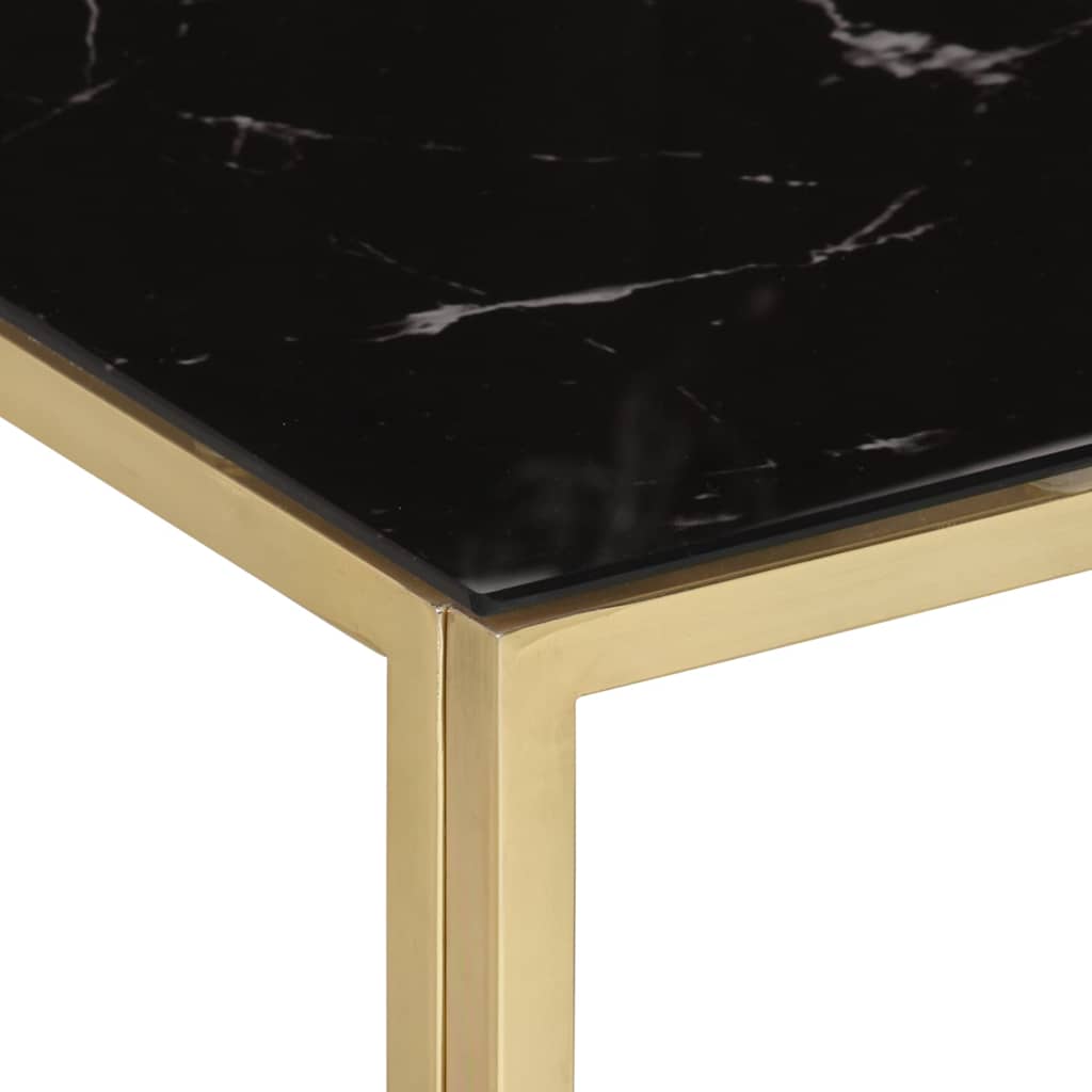 Coffee Table Stainless Steel and Solid Sleeper Gold and black