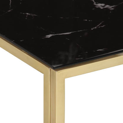 Coffee Table Stainless Steel and Solid Sleeper Gold and black