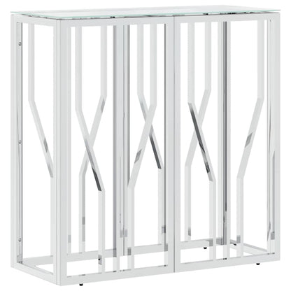 Console Table 70x30x70 cm Stainless Steel Silver Glass