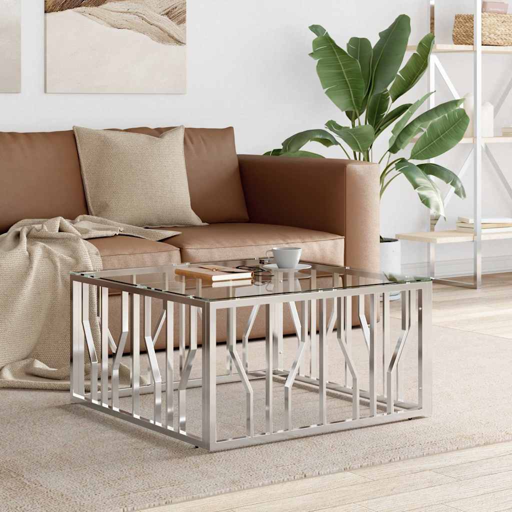 Coffee Table 80x80x40 cm Stainless Steel Silver