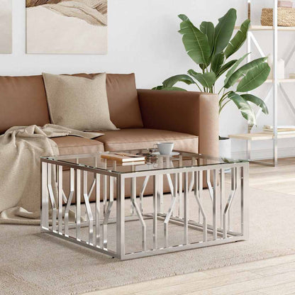 Coffee Table 80x80x40 cm Stainless Steel Silver