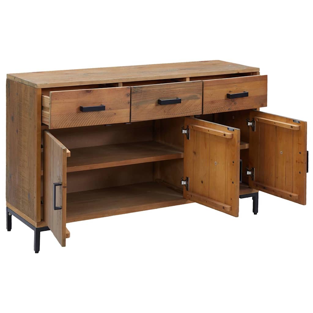vidaXL Sideboard Brown 110x35x70 cm Solid Pinewood 4