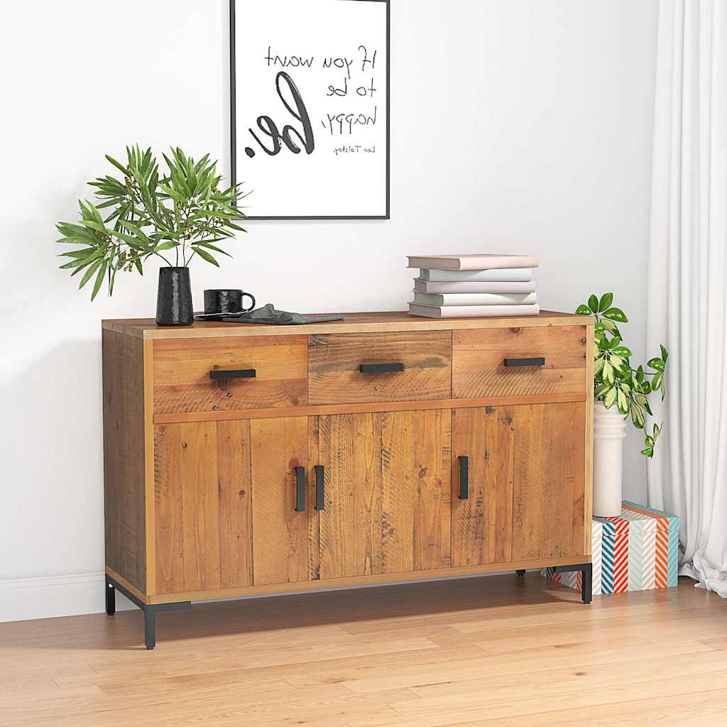 vidaXL Sideboard Brown 110x35x70 cm Solid Pinewood 1