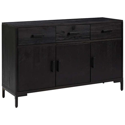 vidaXL Sideboard Black 110x35x70 cm Solid Pinewood 2