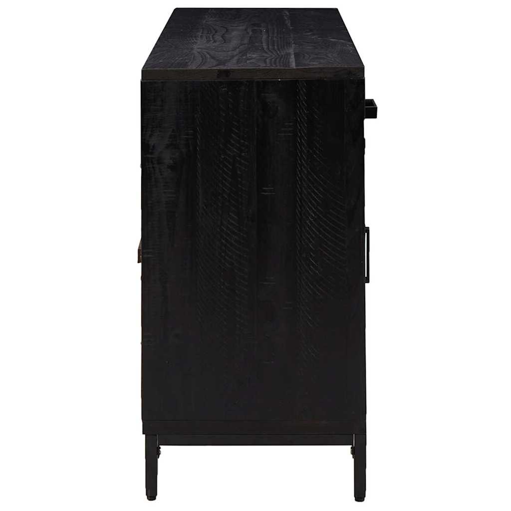 vidaXL Sideboard Black 110x35x70 cm Solid Pinewood 5
