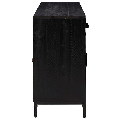 vidaXL Sideboard Black 110x35x70 cm Solid Pinewood 5