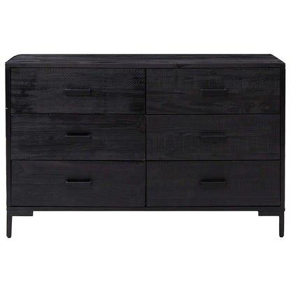 vidaXL Sideboard Black 110x35x70 cm Solid Pinewood 3