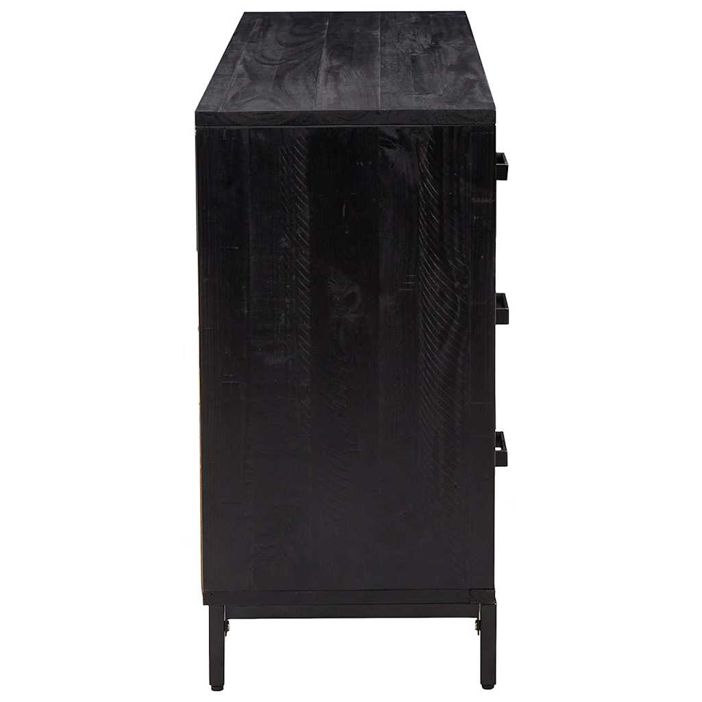 vidaXL Sideboard Black 110x35x70 cm Solid Pinewood 5