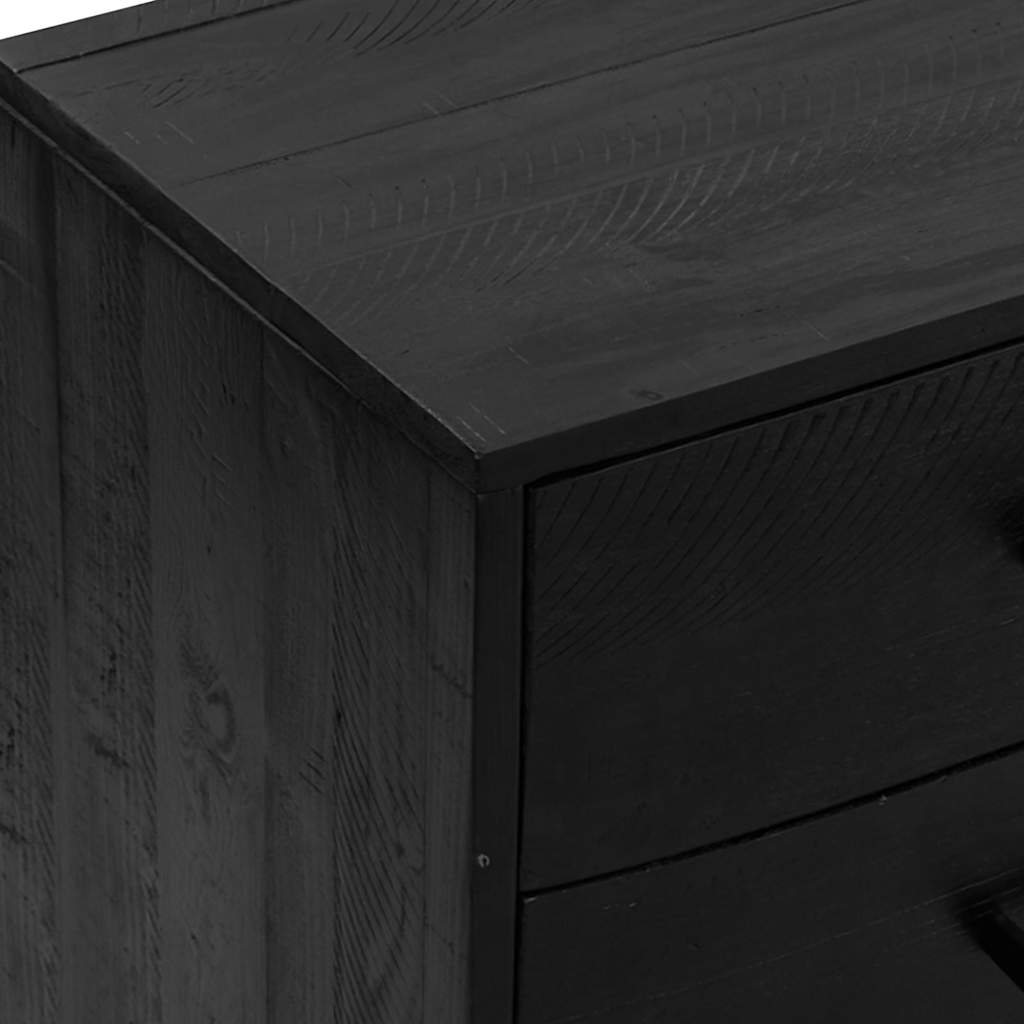 vidaXL Sideboard Black 110x35x70 cm Solid Pinewood 6