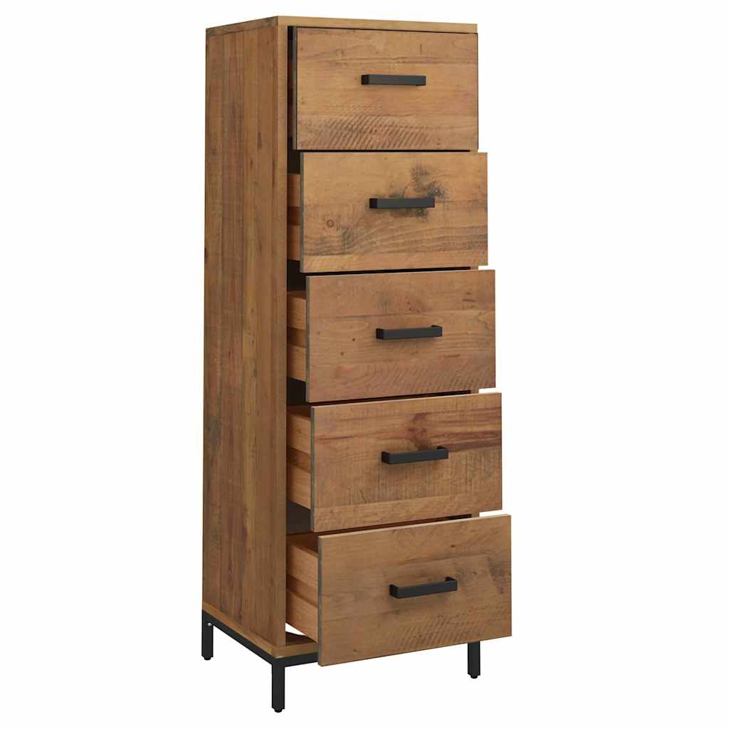 vidaXL Chest of Drawers 42x35x110 cm Solid Pinewood 4