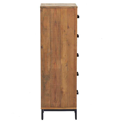 vidaXL Chest of Drawers 42x35x110 cm Solid Pinewood 5