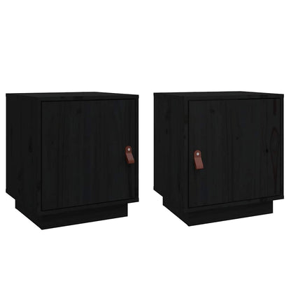 Bedside Cabinet 40x34x45 cm Solid Wood Pine Black