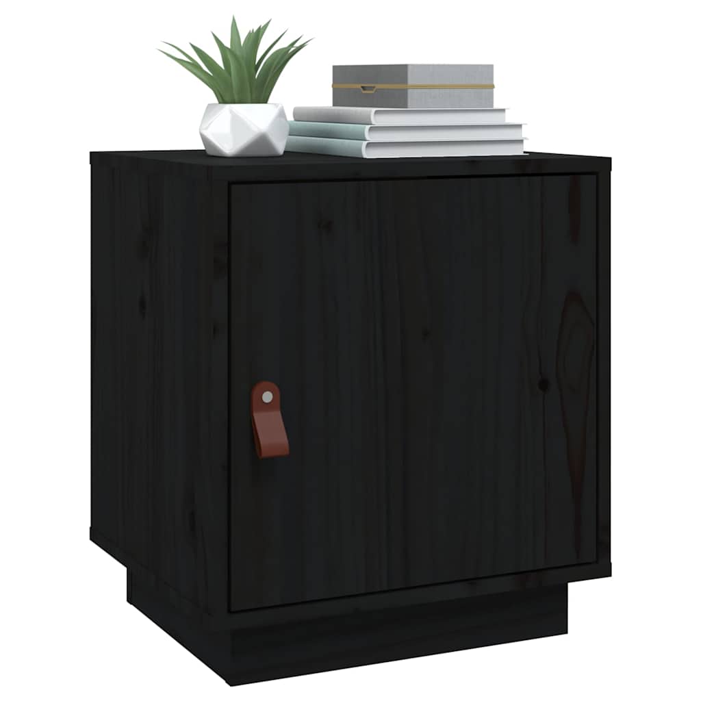 Bedside Cabinet 40x34x45 cm Solid Wood Pine Black