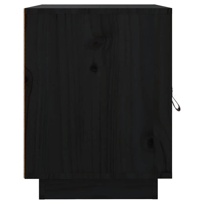 Bedside Cabinet 40x34x45 cm Solid Wood Pine Black