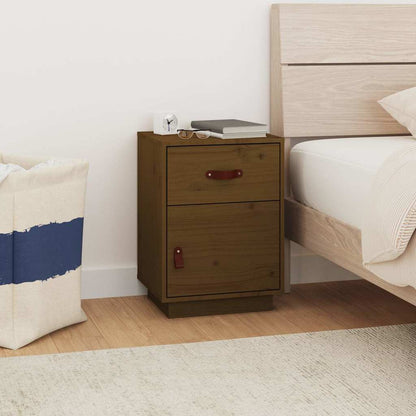 Bedside Cabinet 40x34x55 cm Solid Wood Pine Honey brown 1