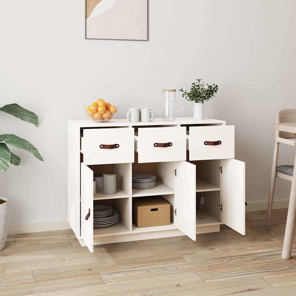 Sideboard 100x40x75 cm Solid Wood Pine White