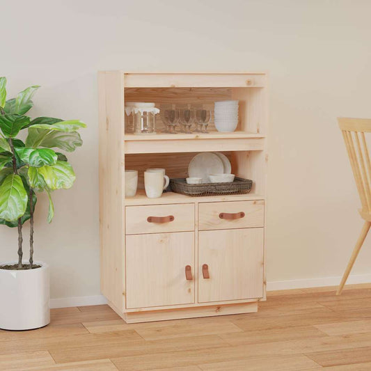 Highboard 67x40x108,5 cm Solid Wood Pine Natural