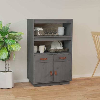 Highboard 67x40x108,5 cm Solid Wood Pine Grey