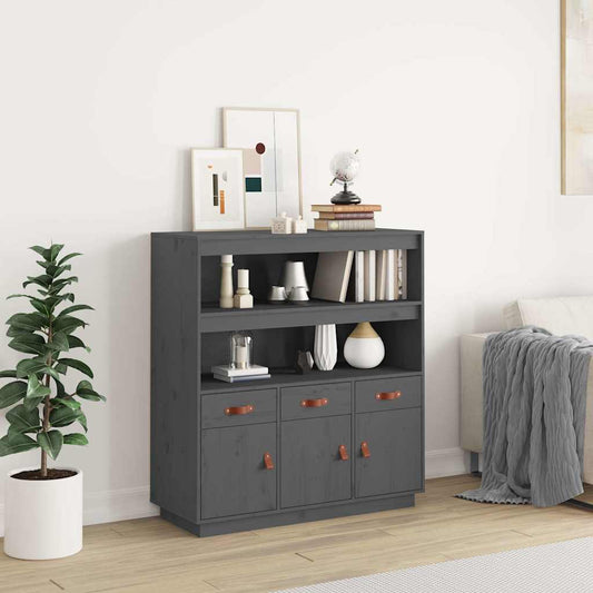 Highboard 100x40x108,5 cm Solid Wood Pine Grey