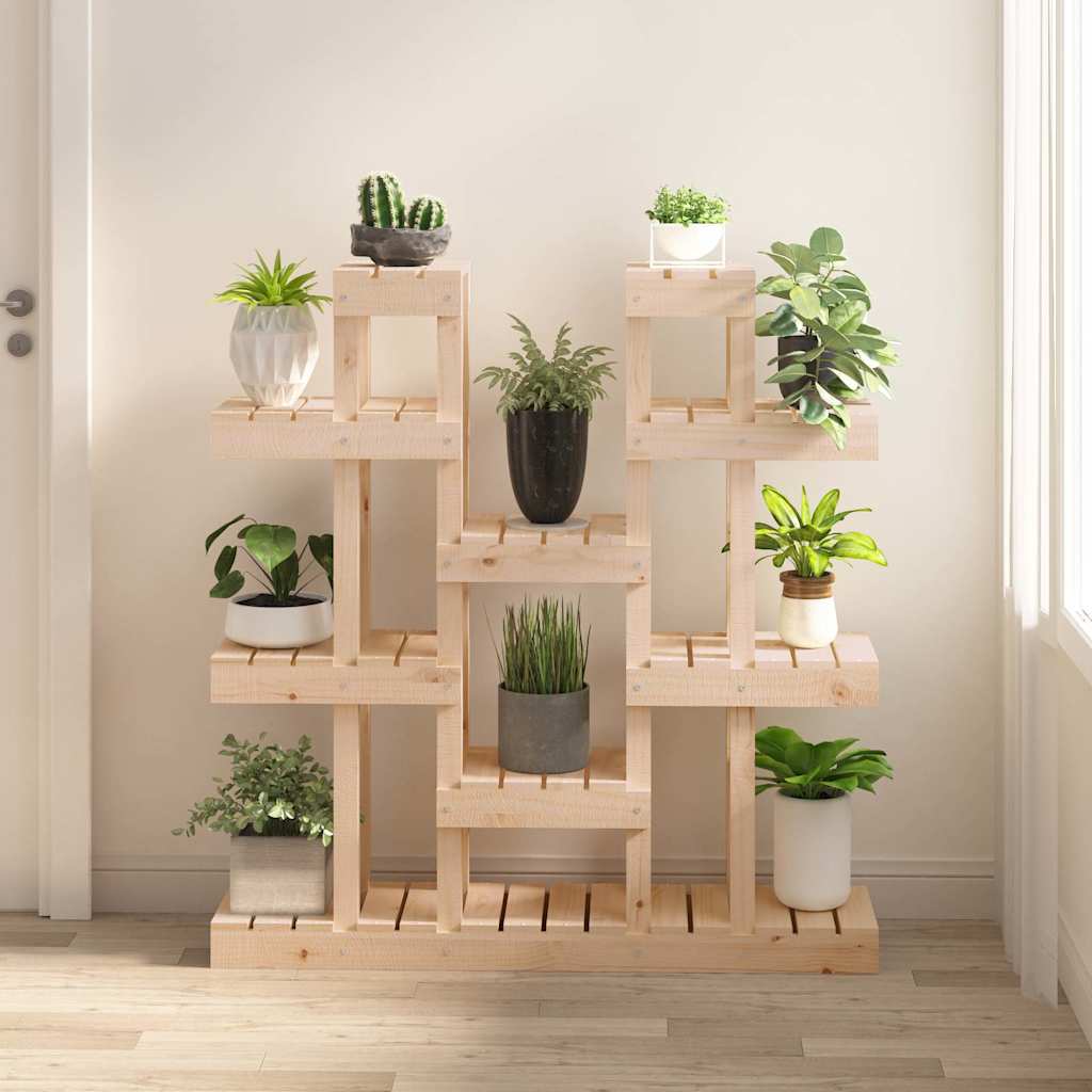 Plant Stand 85x25x109,5 cm Solid Wood Pine Natural 104.5 cm 109.5 cm