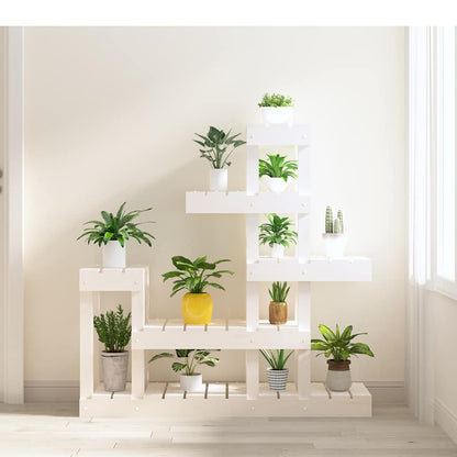 Plant Stand 85x25x109,5 cm Solid Wood Pine White 92 cm 97 cm