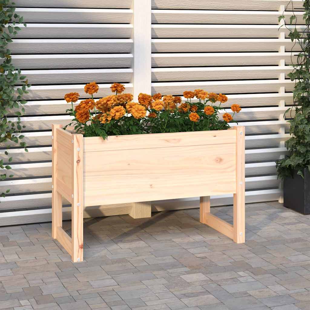 Planter Solid Wood Pine Natural