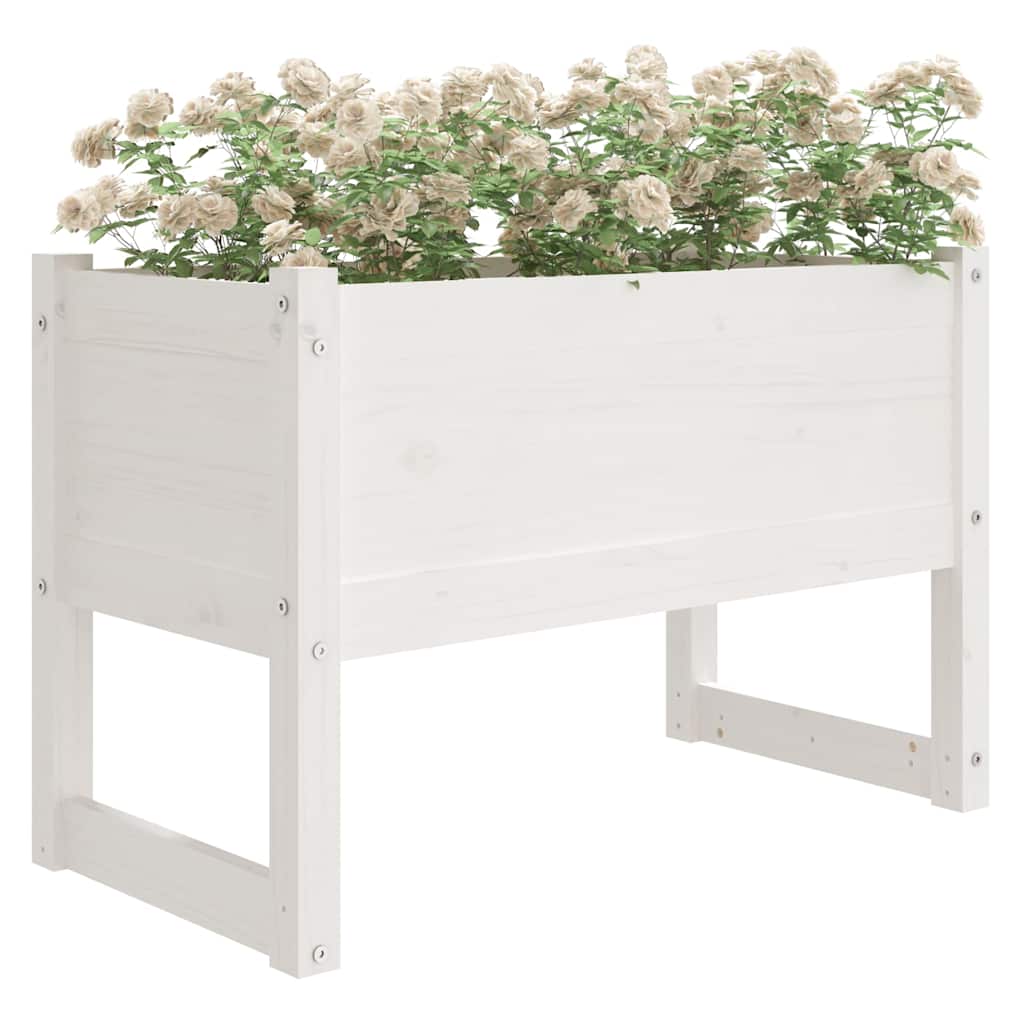 Planter Solid Wood Pine White