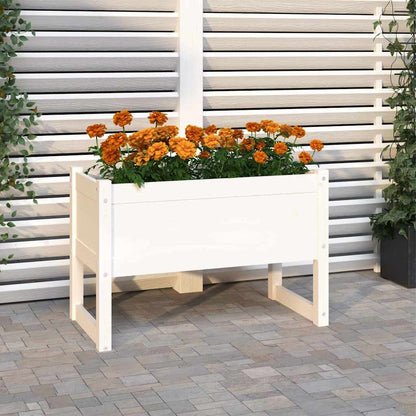 Planter Solid Wood Pine White