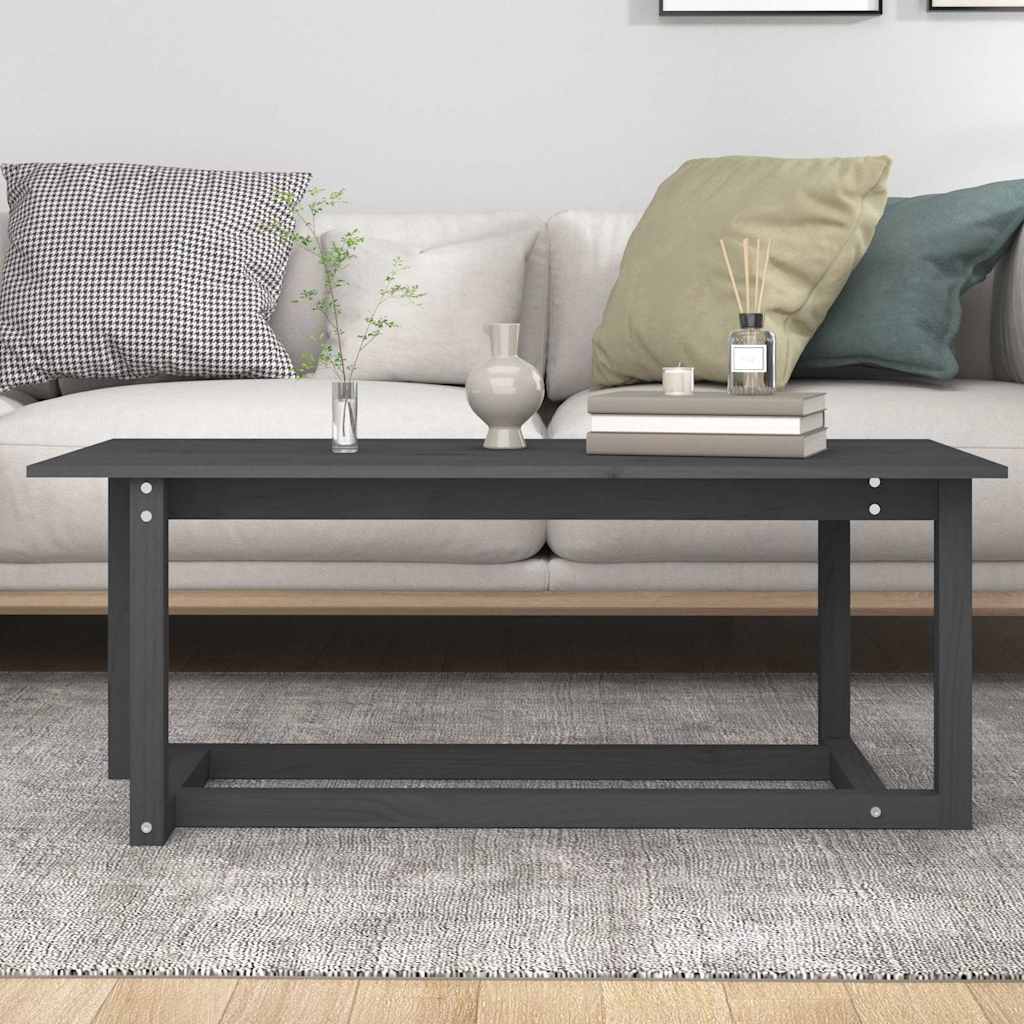 Coffee Table Solid Wood Pine Grey
