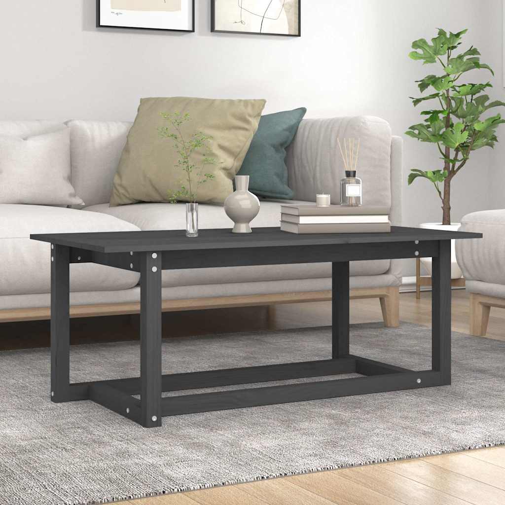 Coffee Table Solid Wood Pine Grey