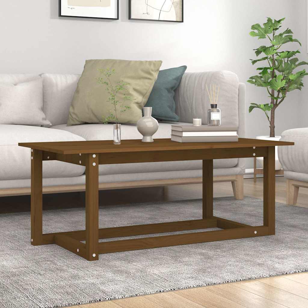 Coffee Table Solid Wood Pine Honey brown