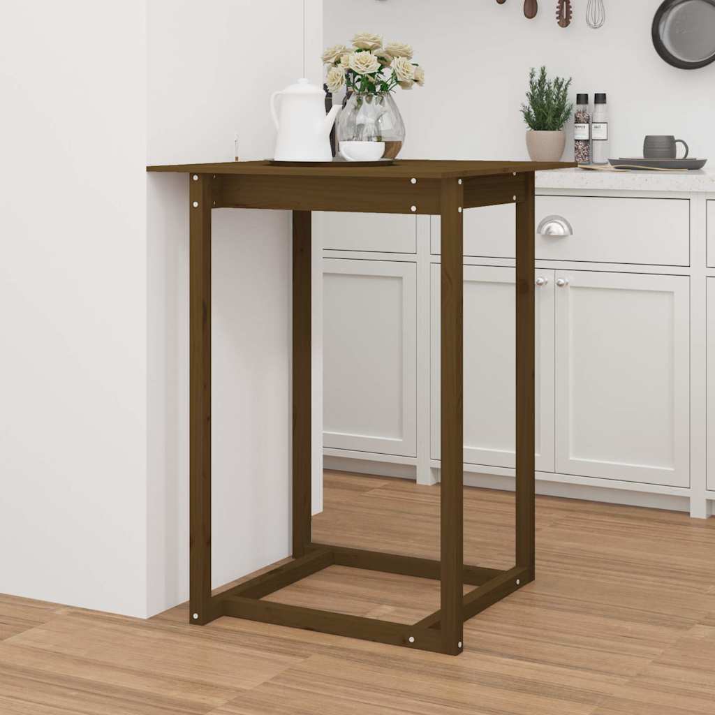 Bar Table Solid Wood Pine Honey brown 80 cm 80 cm