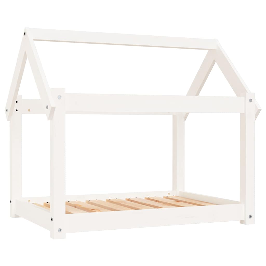 Dog Bed Solid Wood Pine Height 70 cm White