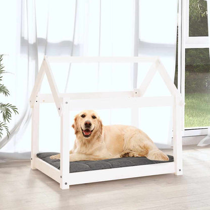 Dog Bed Solid Wood Pine Height 70 cm White