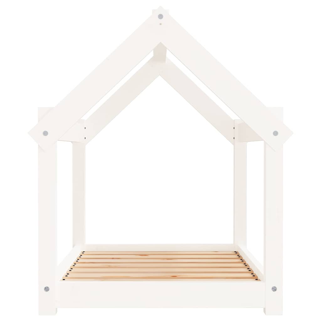 Dog Bed Solid Wood Pine Height 70 cm White