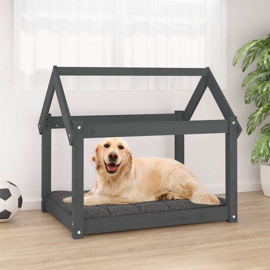 Dog Bed Solid Wood Pine Height 70 cm Grey