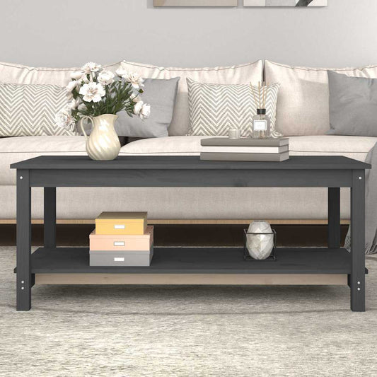 Coffee Table Solid Wood Pine Grey 110 cm 55 cm