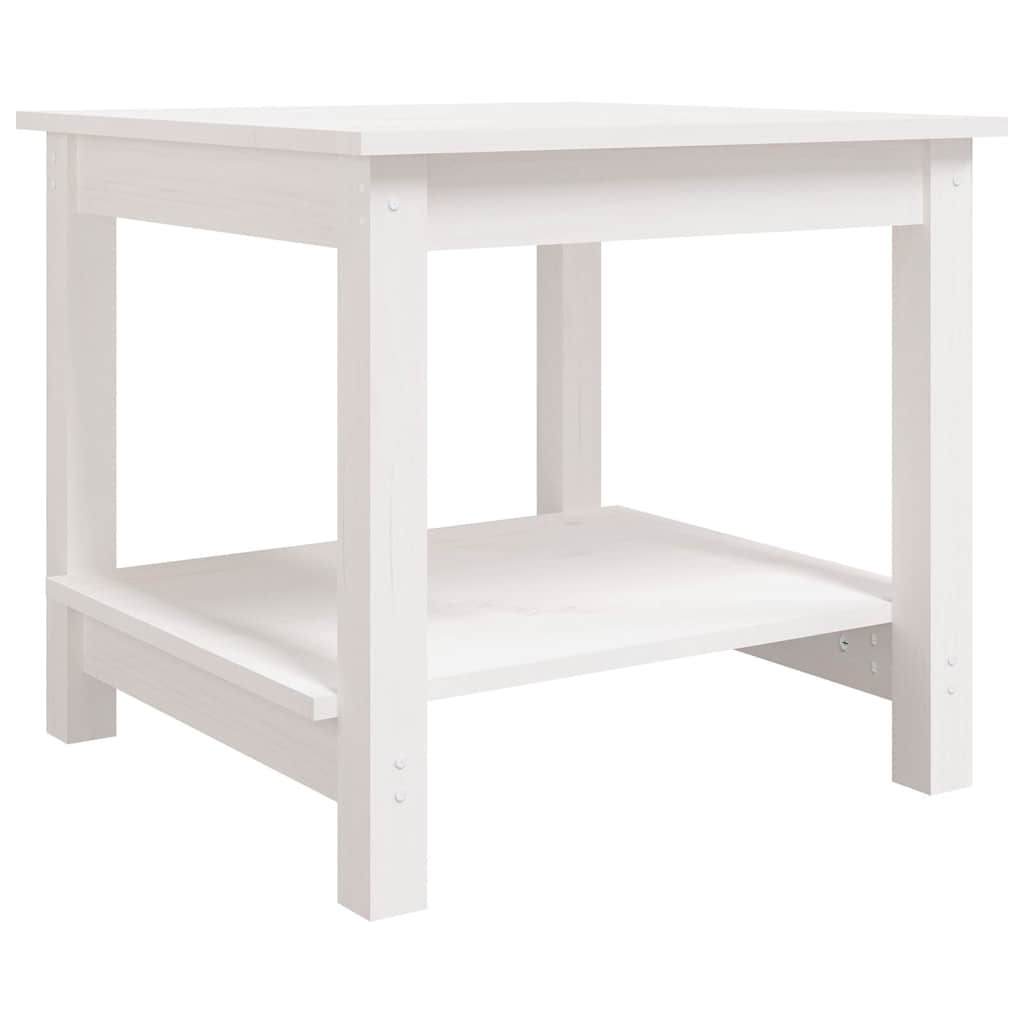 Coffee Table Solid Wood Pine White 50 cm 50 cm