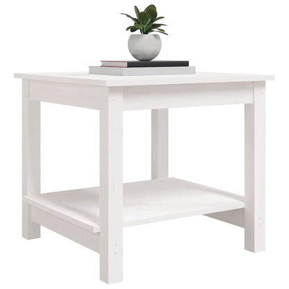 Coffee Table Solid Wood Pine White 50 cm 50 cm