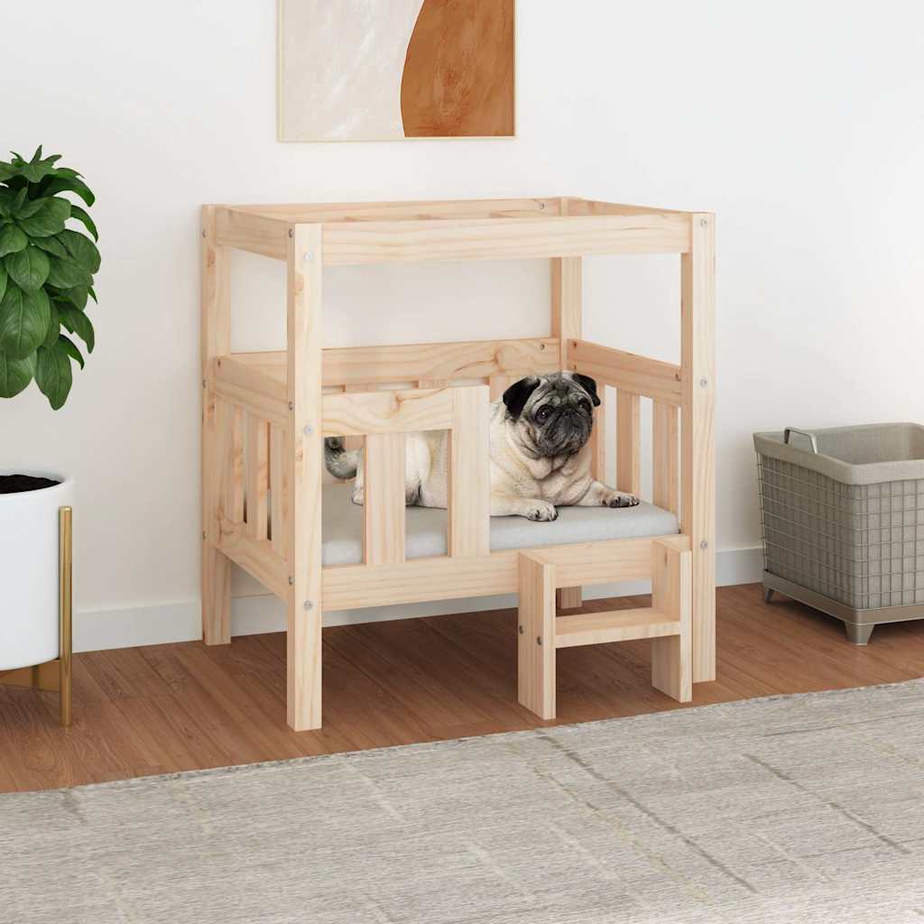 Dog Bed 65.5x50.5x70 cm Solid Wood Pine Natural