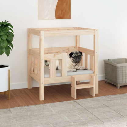 Dog Bed 65.5x50.5x70 cm Solid Wood Pine Natural
