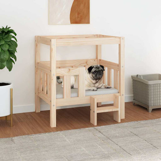 Dog Bed 65.5x50.5x70 cm Solid Wood Pine Natural