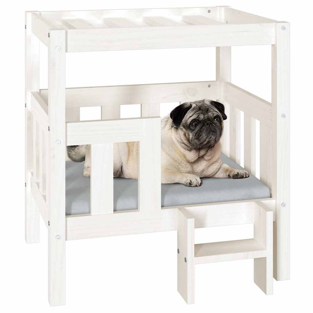 Dog Bed 65.5x50.5x70 cm Solid Wood Pine White