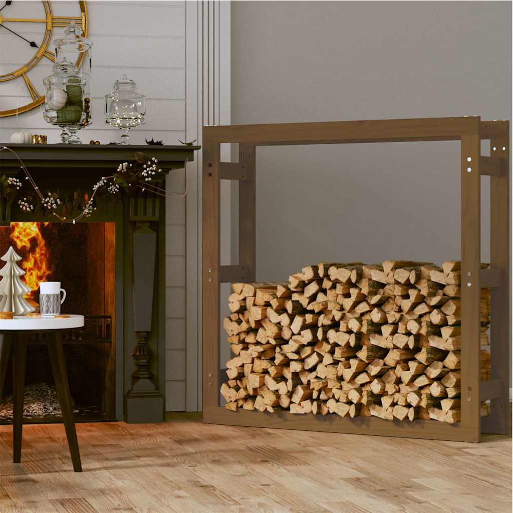 Firewood Rack Solid Wood Pine 100 x 25 x 100 cm