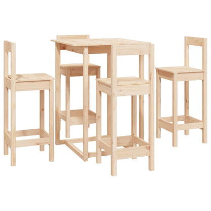 vidaXL 5 Piece Bar Set Solid Wood Pine 2