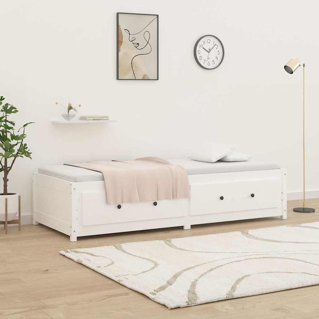 vidaXL Day Bed without Mattress White 90x200 cm Solid Wood Pine 4